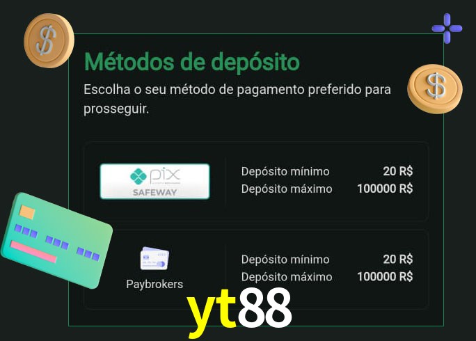 O cassino yt88 oferece uma grande variedade de métodos de pagamento